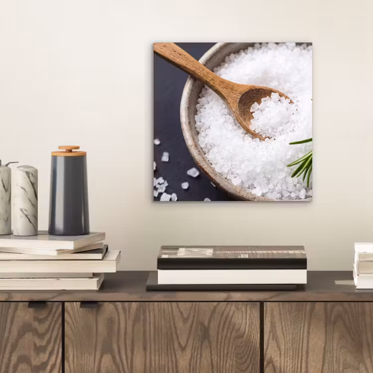 Aluminium schilderij - Zout - Kom - Eten — 2
