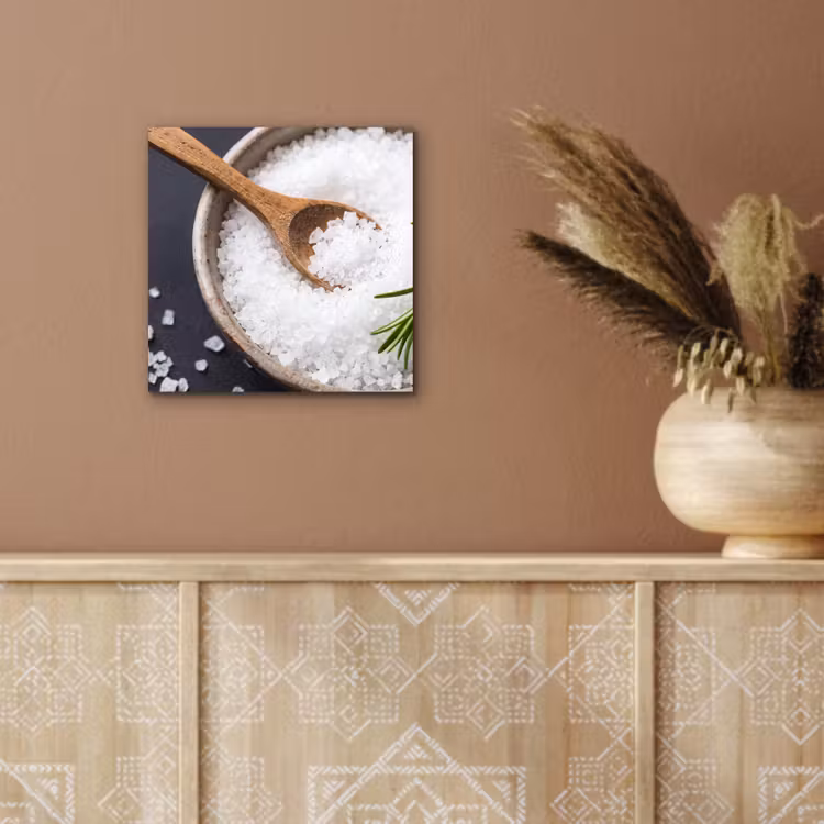 Aluminium schilderij - Zout - Kom - Eten — 5