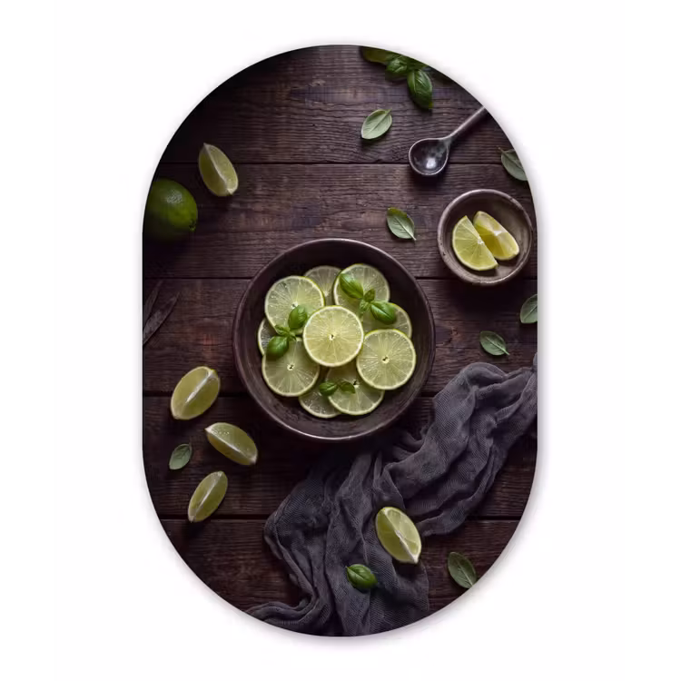 Muurovaal aluminium - Fruit - Groen - Eten — 1