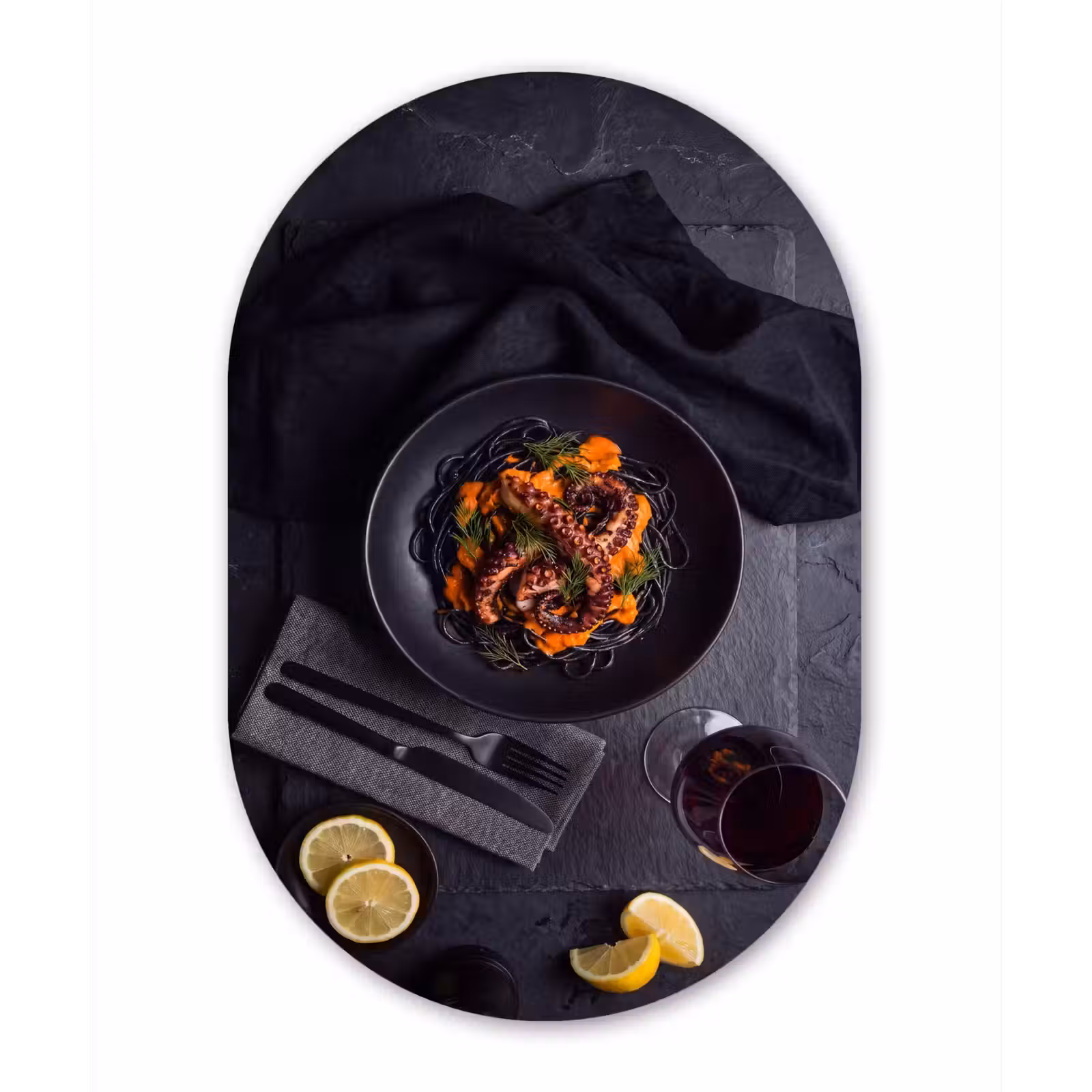 Muurovaal aluminium - Eten - Octopus - Modern — 1