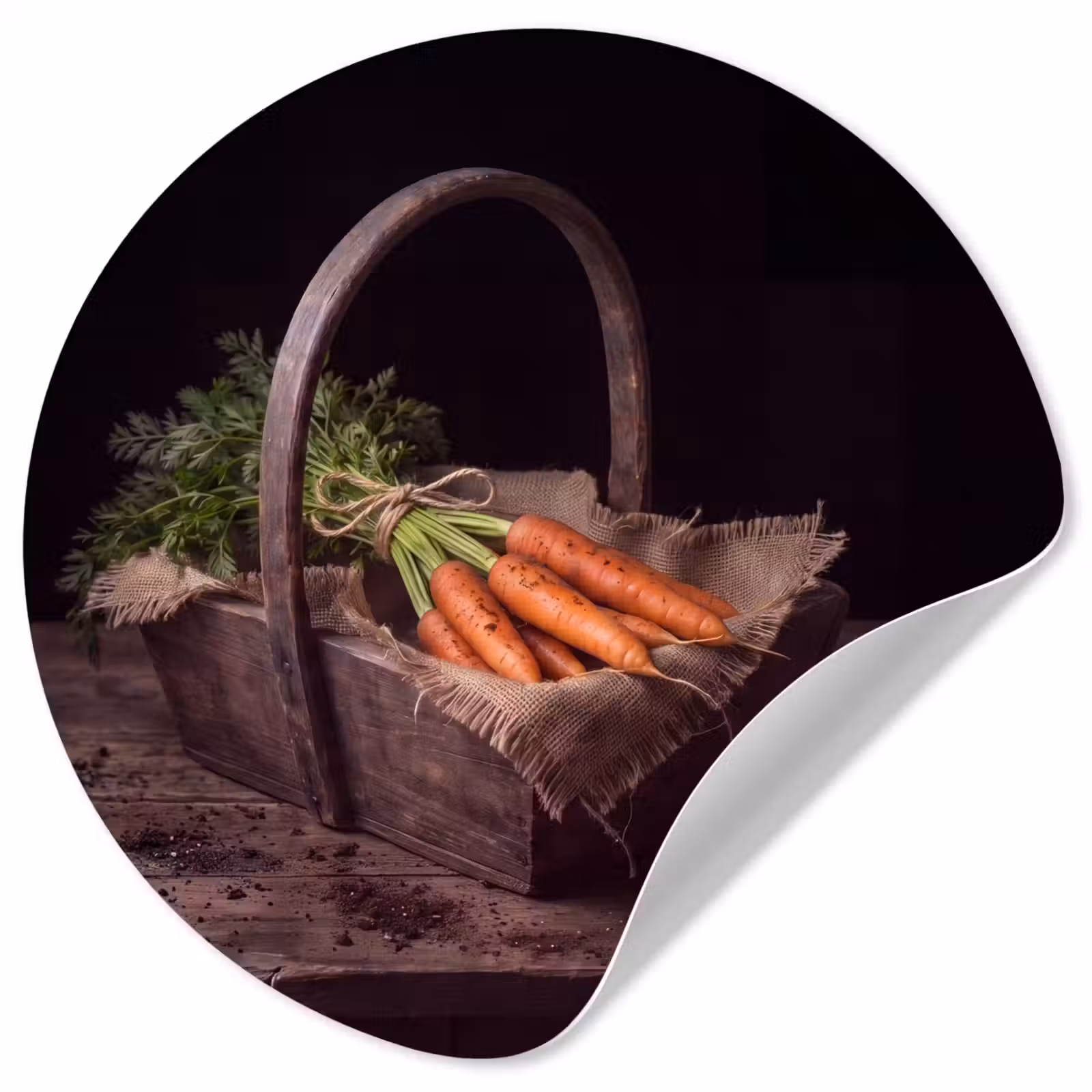 Behangcirkel - Wortels - Mand - Eten — 1