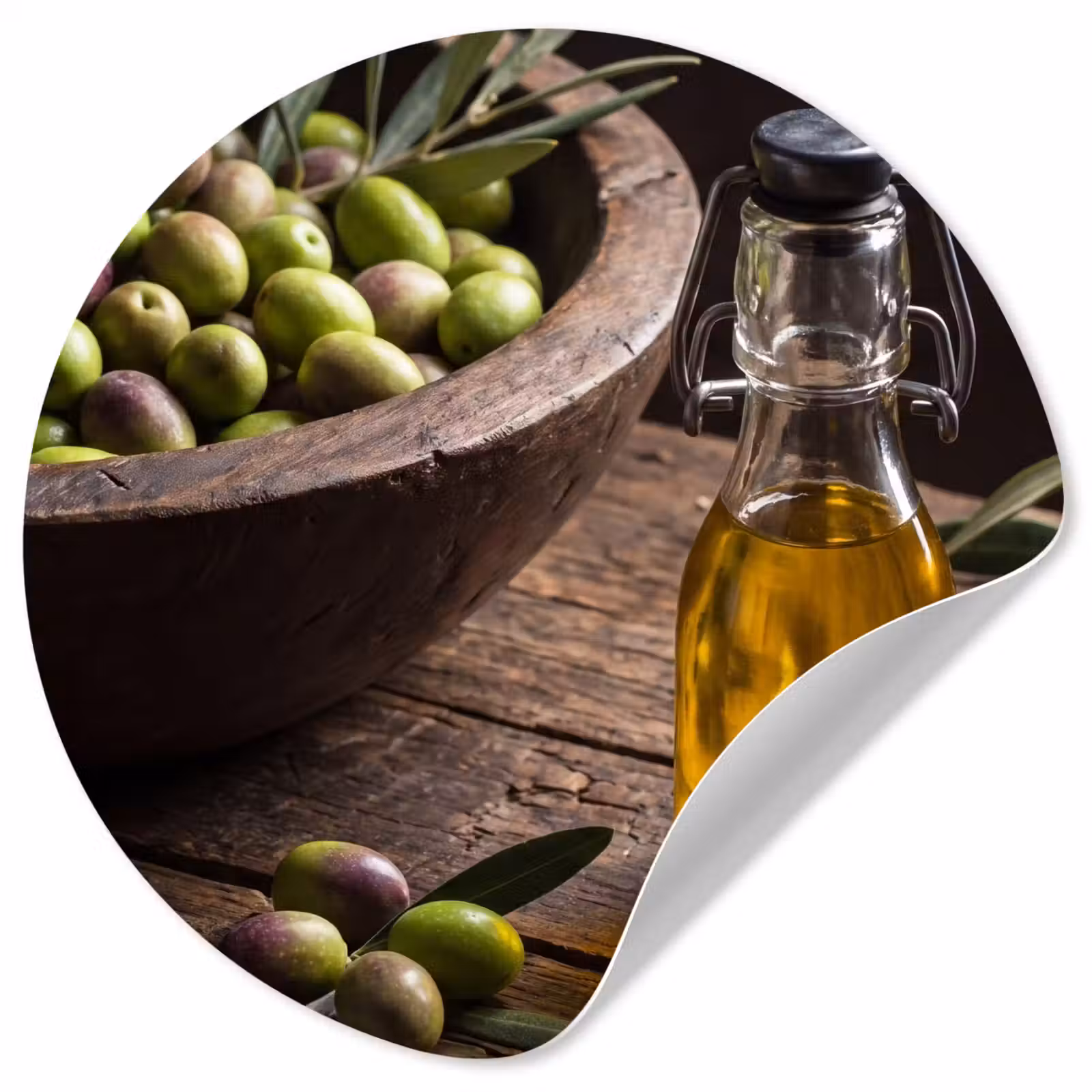 Behangcirkel - Olijven - Eten - Rustiek — 1