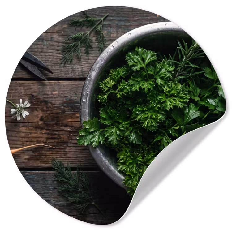 Behangcirkel - Groenten - Hout - Eten — 1