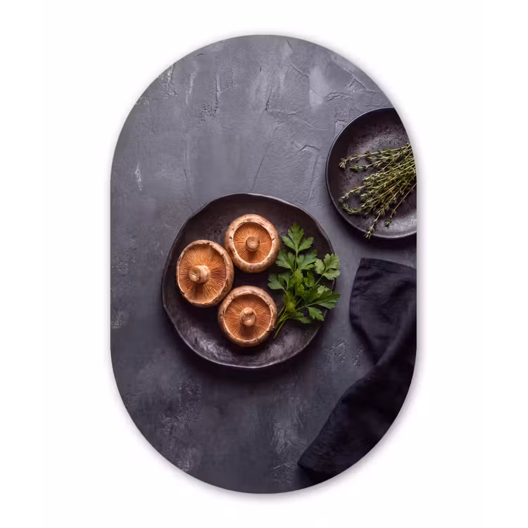 Muurovaal aluminium - Paddestoelen - Kruiden - Eten — 1