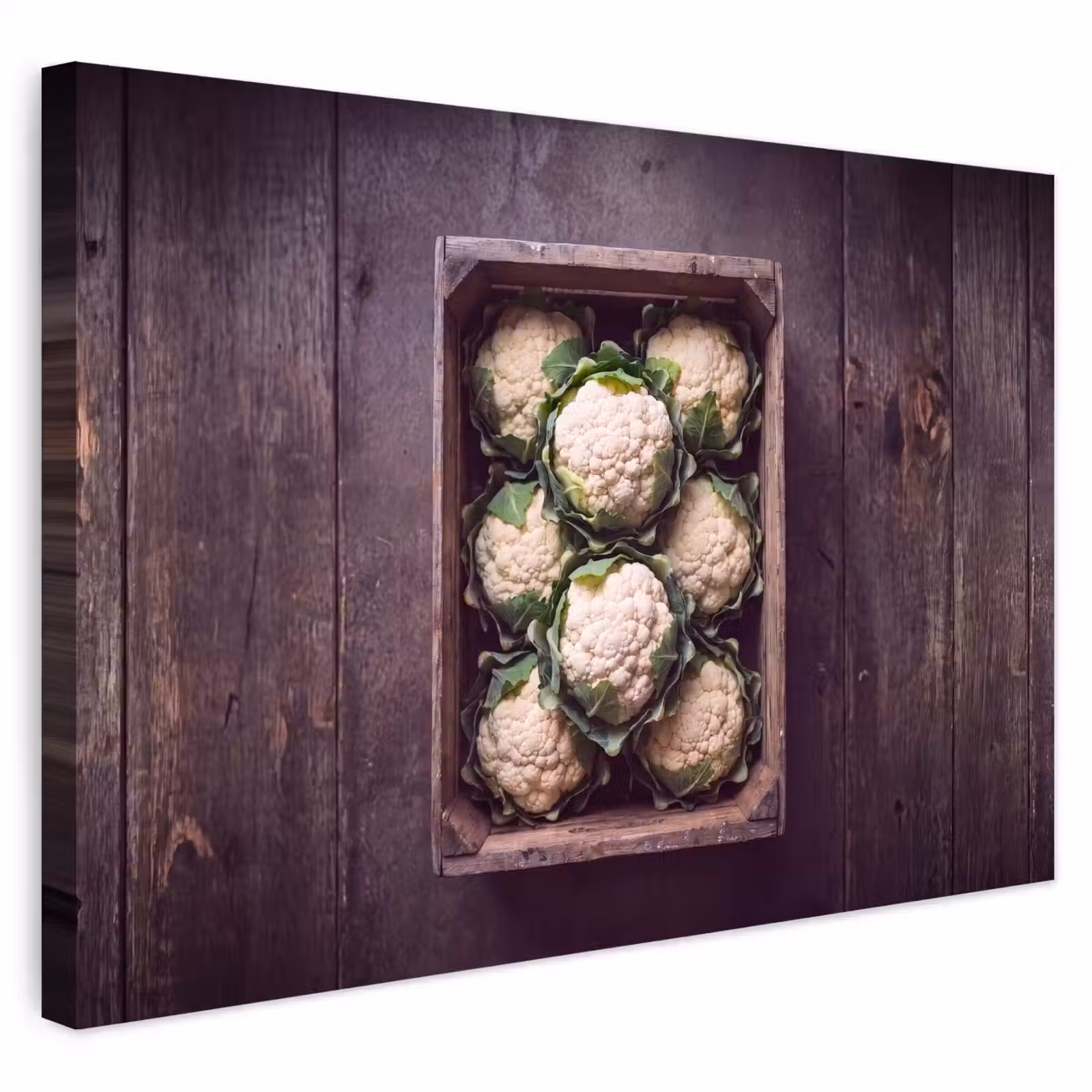 Buiten canvas - Bloemkool - Houten kist — 1