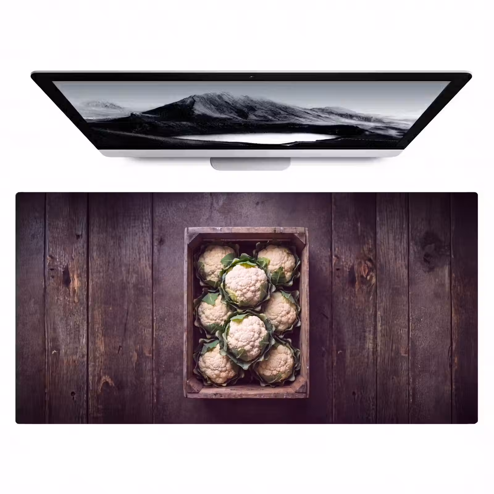 Bureau onderlegger - Bloemkool - Houten kist — 1