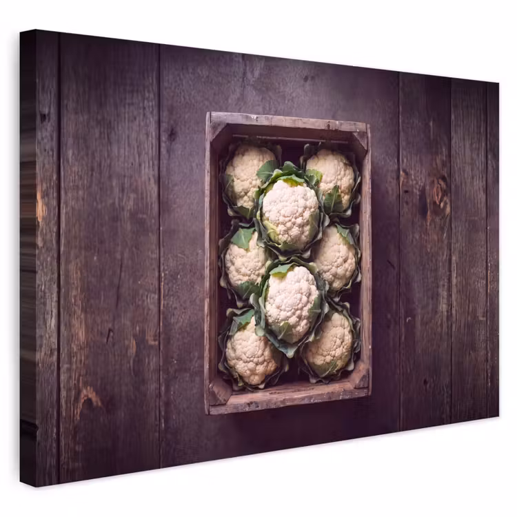 Buiten canvas - Bloemkool - Houten kist — 1