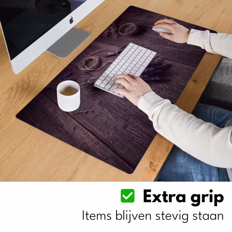 Bureau onderlegger - Bloemen - Rustiek - Paars — 6