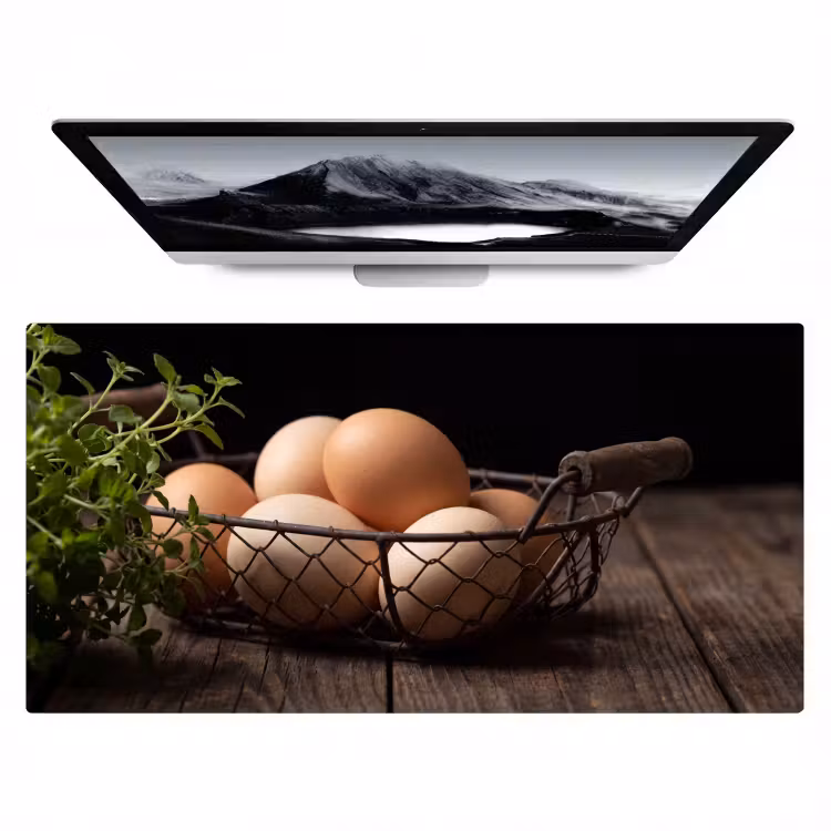 Bureau onderlegger - Eieren - Mand - Eten — 1