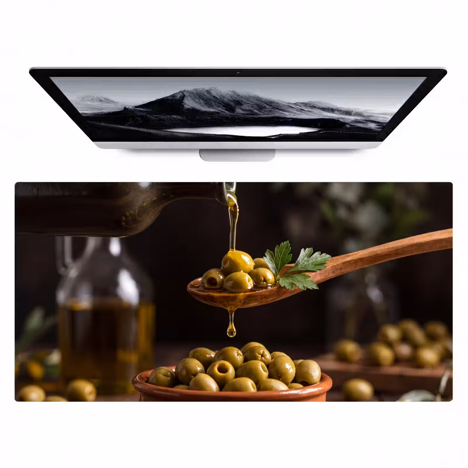 Bureau onderlegger - Olijven - Olijfolie - Eten — 1