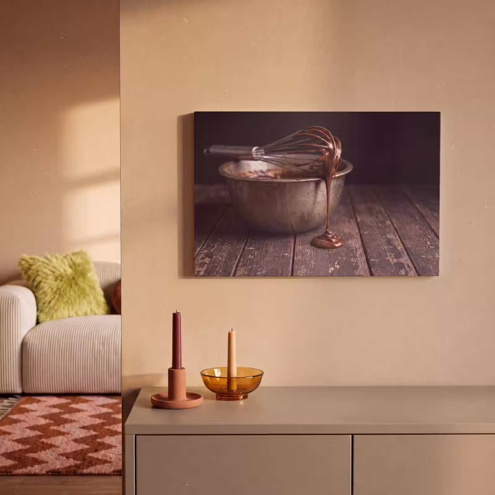 Canvas schilderij - Chocolade - Beslag - Eten — 1