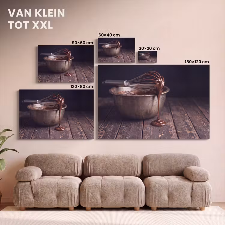 Canvas schilderij - Chocolade - Beslag - Eten — 7
