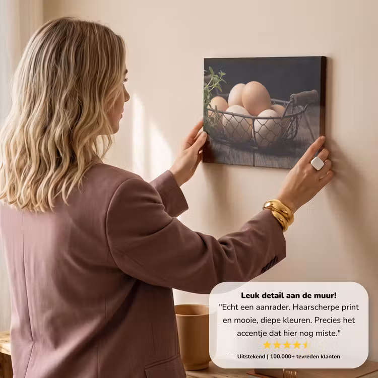 Canvas schilderij - Eieren - Mand - Eten — 2