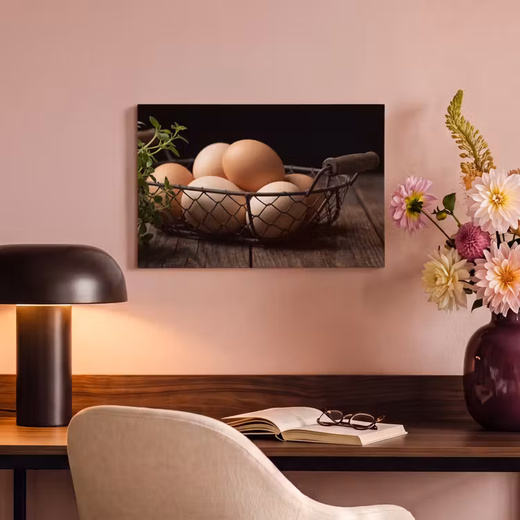Canvas schilderij - Eieren - Mand - Eten — 5