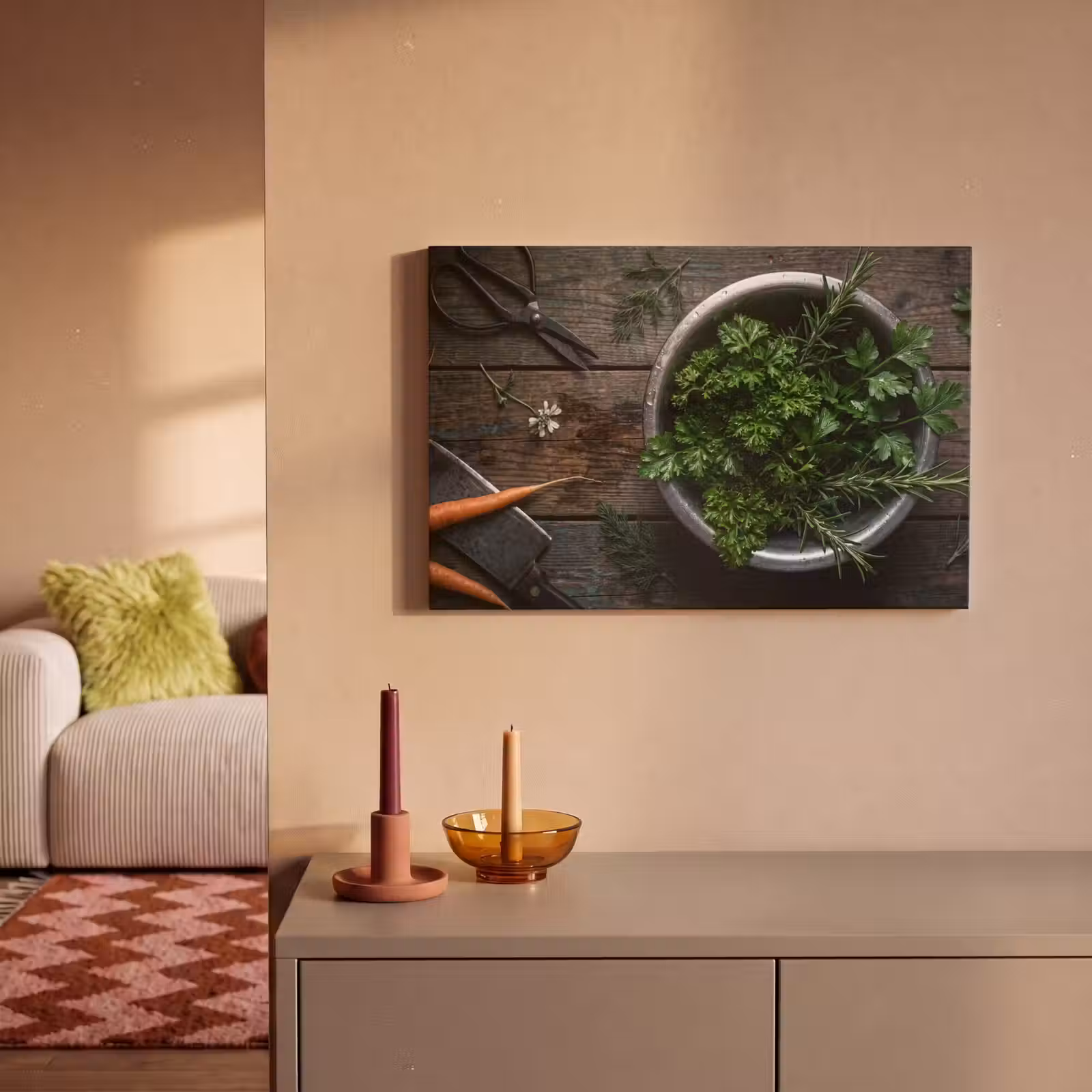 Canvas schilderij - Groenten - Hout - Eten — 1