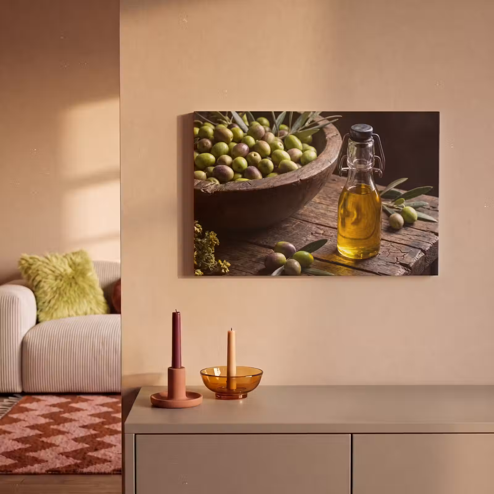 Canvas schilderij - Olijven - Eten - Rustiek — 1
