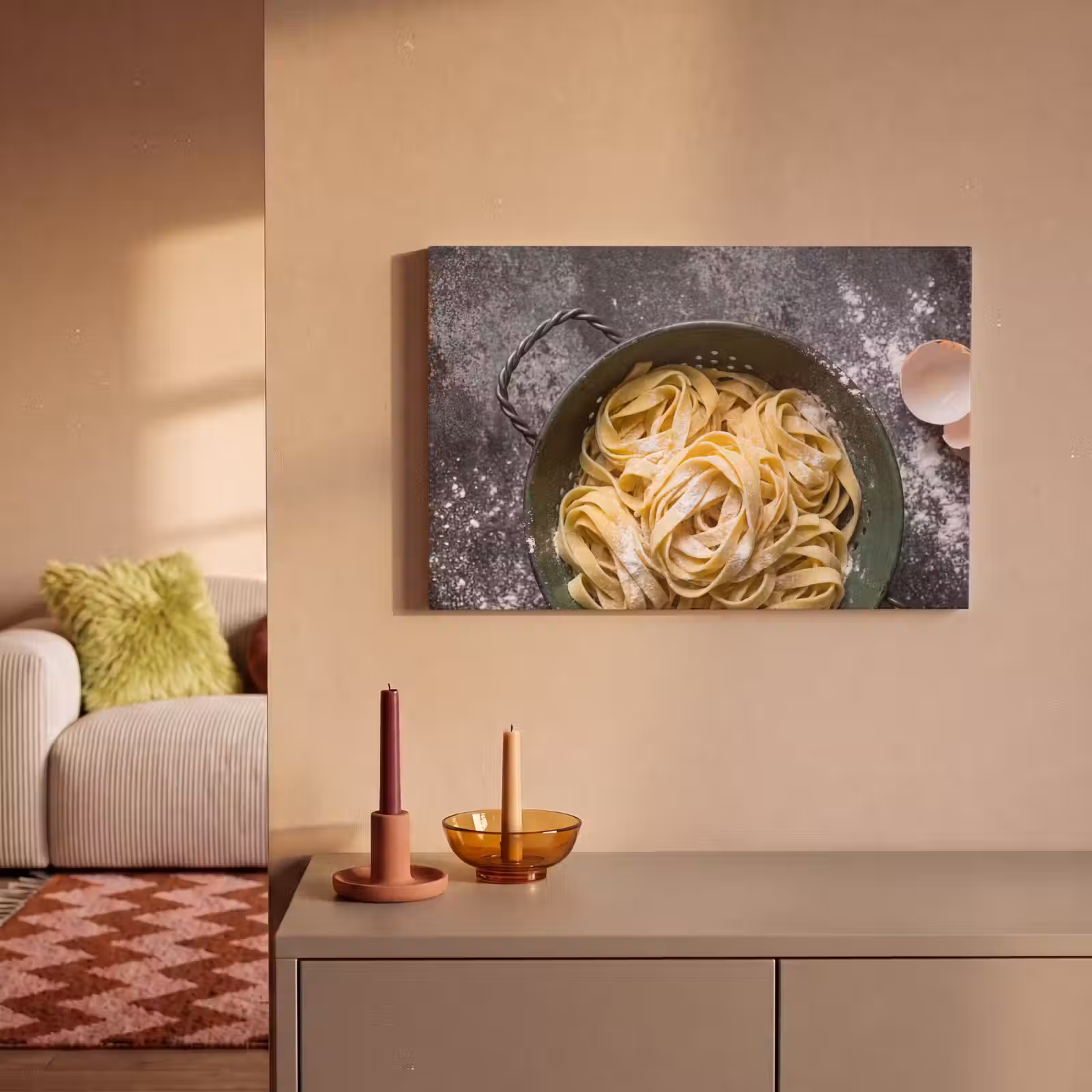 Canvas schilderij - Pasta - Keuken - Eten — 1