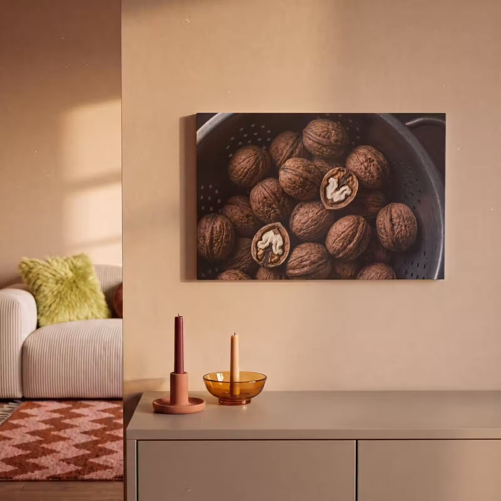 Canvas schilderij - Walnoot - Eten - Donker — 1
