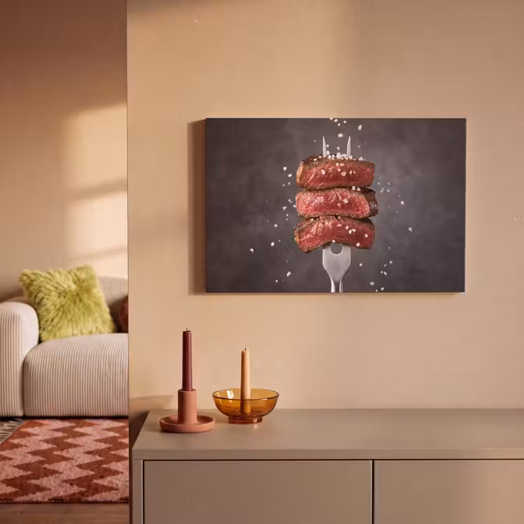Canvas schilderij - Eten - Vlees - Zout — 1