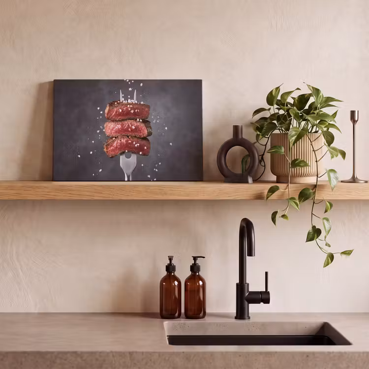 Canvas schilderij - Eten - Vlees - Zout — 3