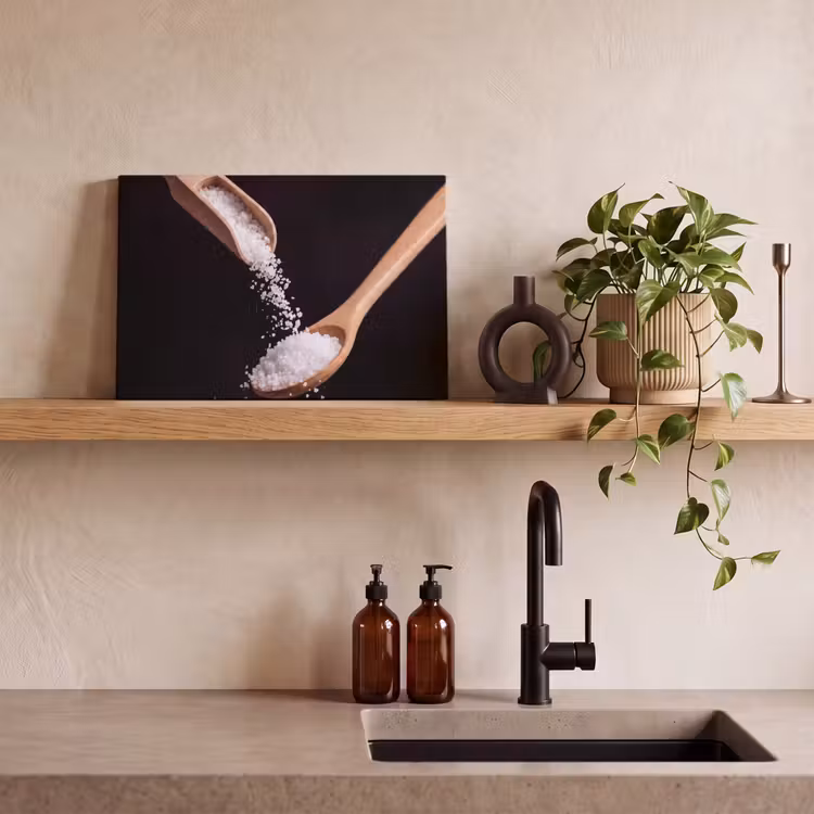 Canvas schilderij - Eten - Zout - Hout — 3