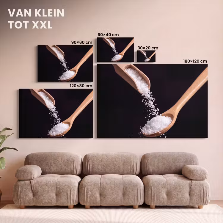 Canvas schilderij - Eten - Zout - Hout — 7