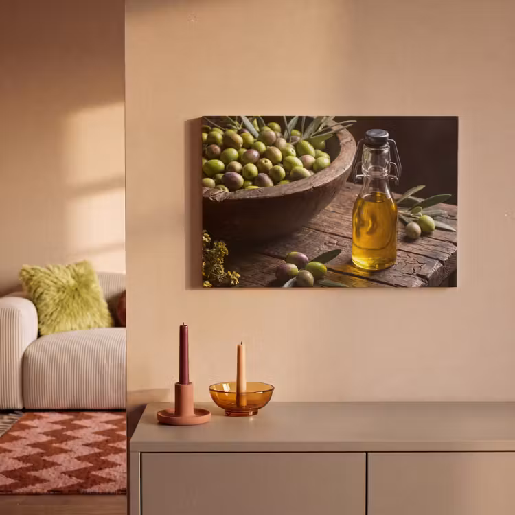 Canvas schilderij - Olijven - Eten - Rustiek — 1