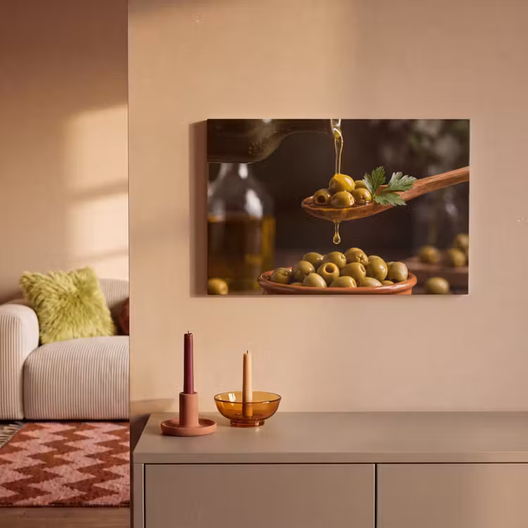 Canvas schilderij - Olijven - Olijfolie - Eten — 1