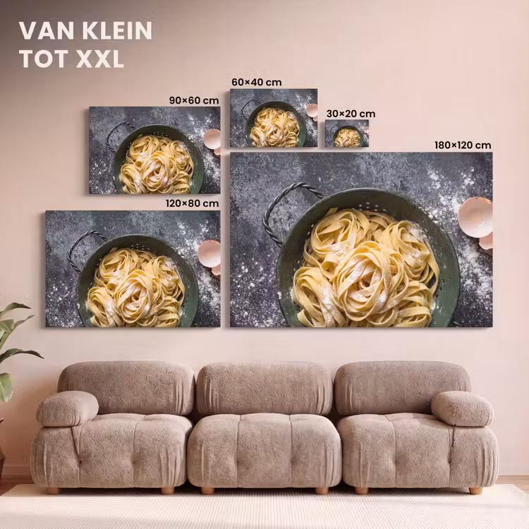 Canvas schilderij - Pasta - Keuken - Eten — 7