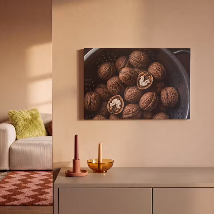 Canvas schilderij - Walnoot - Eten - Donker — 1