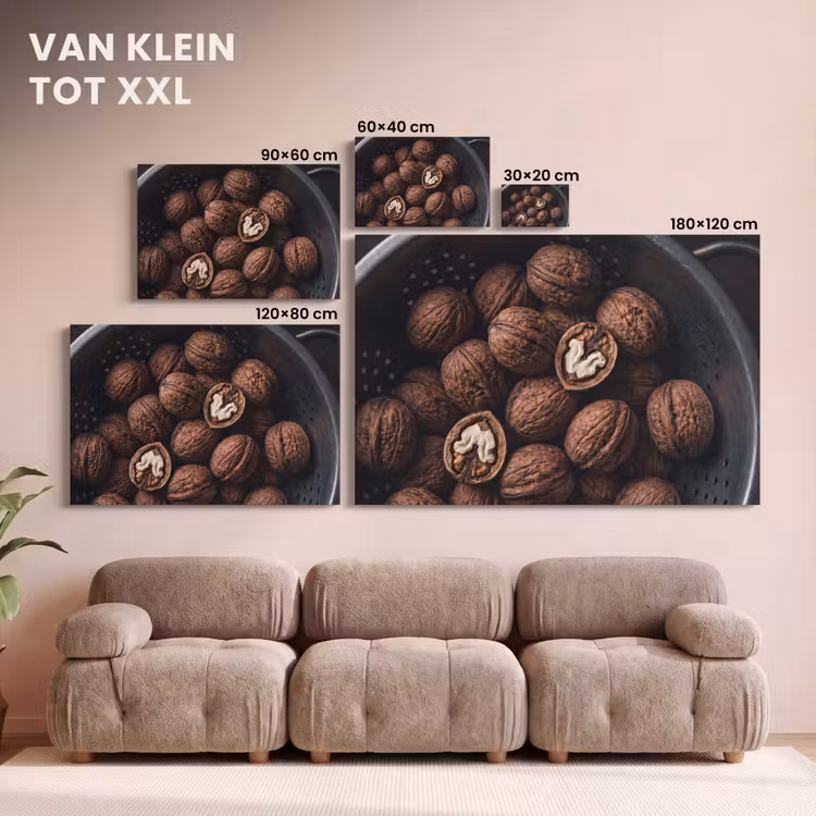 Canvas schilderij - Walnoot - Eten - Donker — 7