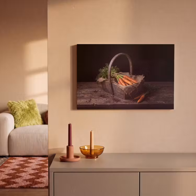 Canvas schilderij - Wortels - Mand - Eten — 1