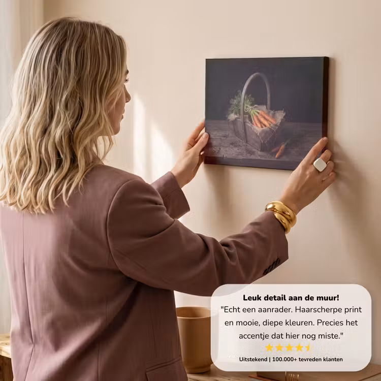 Canvas schilderij - Wortels - Mand - Eten — 2