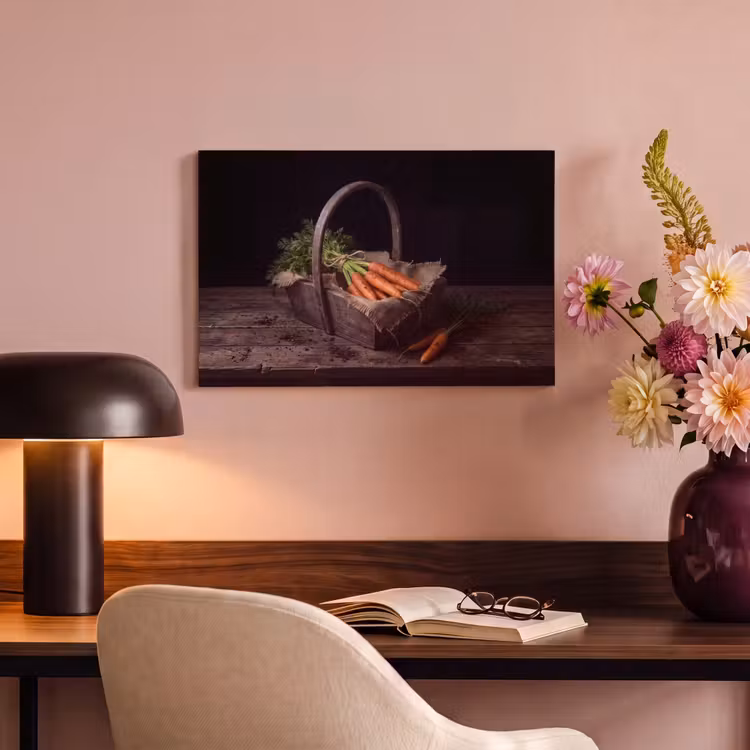 Canvas schilderij - Wortels - Mand - Eten — 5