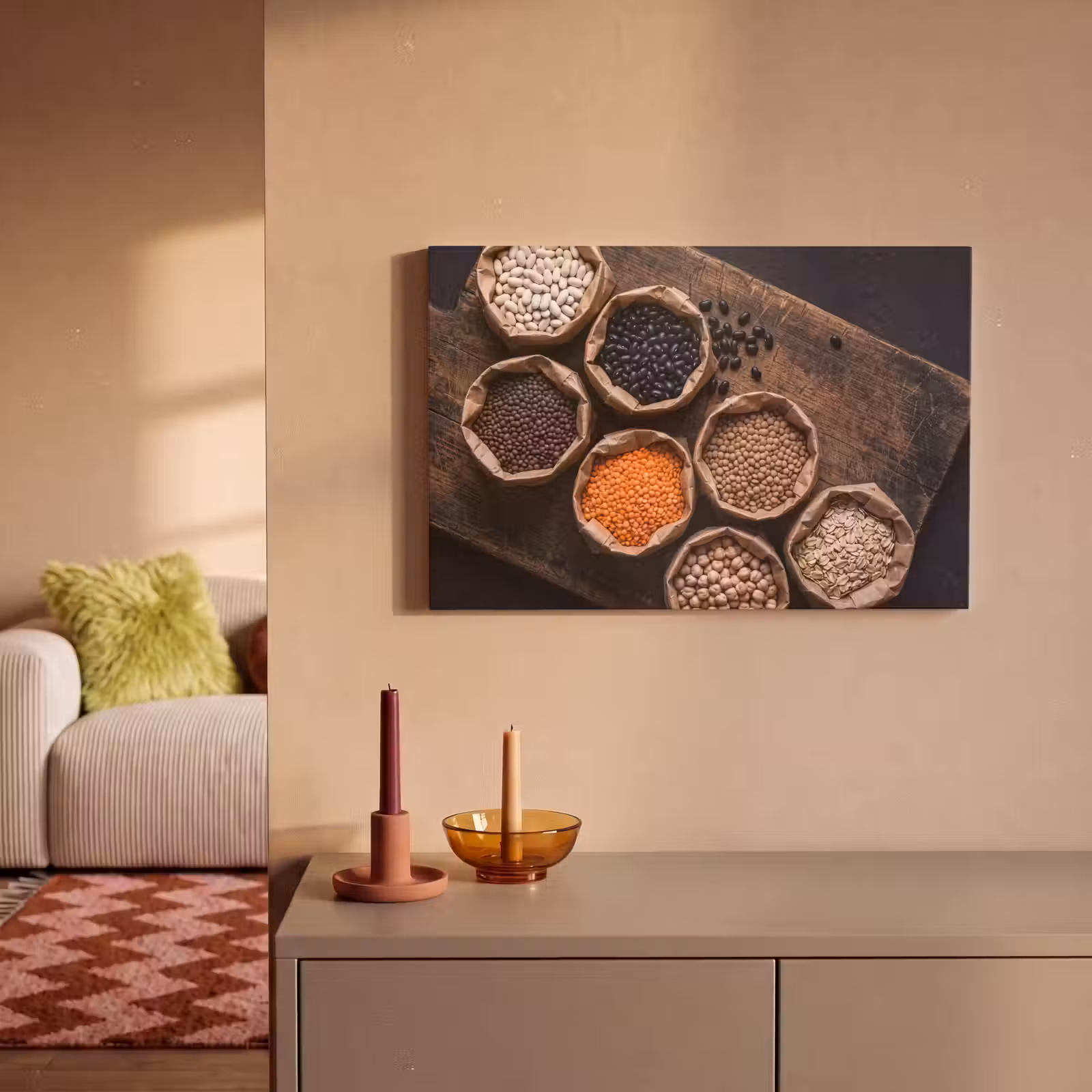 Canvas schilderij - Eten - Zakjes - Voeding — 1