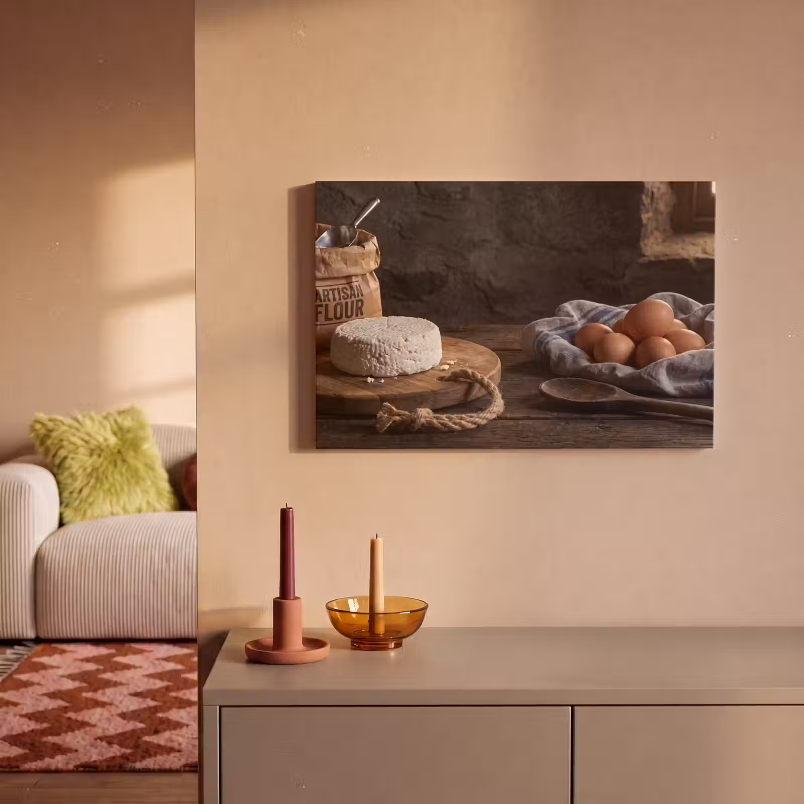Canvas schilderij - Meel - Eieren - Eten — 1