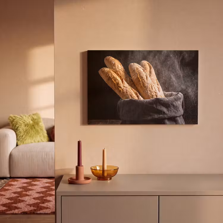 Canvas schilderij - Brood - Zak - Eten — 1