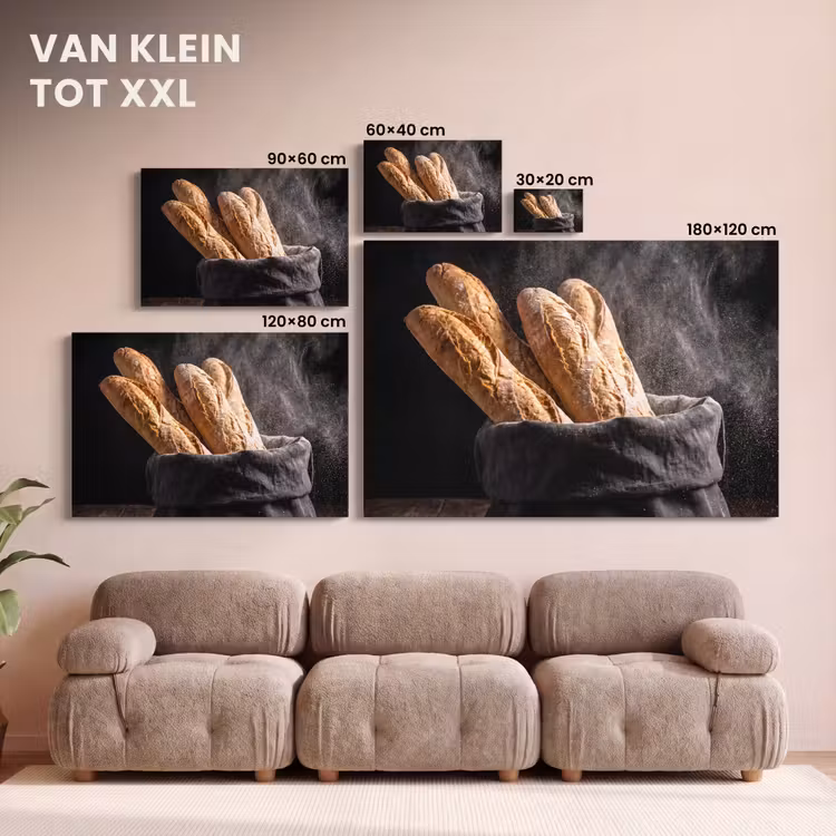 Canvas schilderij - Brood - Zak - Eten — 7