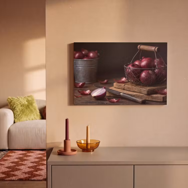 Canvas schilderij - Ui - Eten - Rustiek — 1