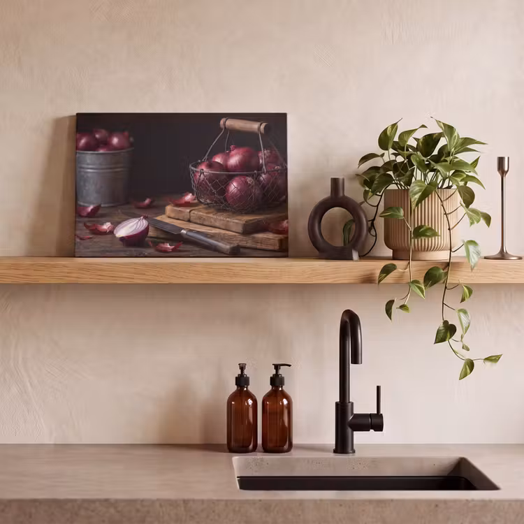 Canvas schilderij - Ui - Eten - Rustiek — 3