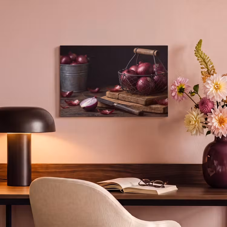 Canvas schilderij - Ui - Eten - Rustiek — 5