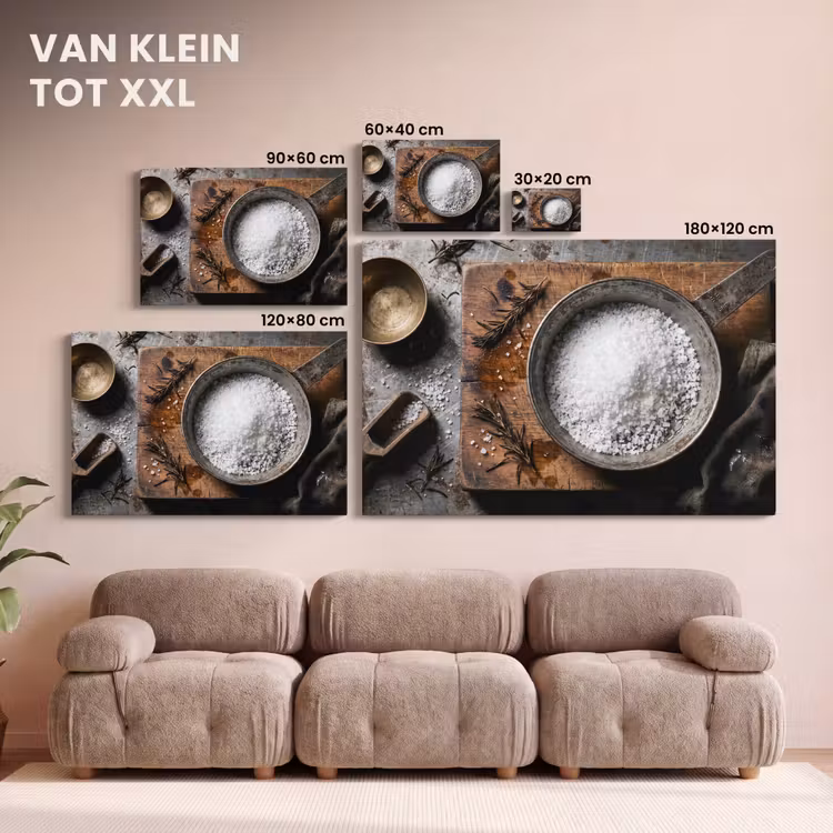 Canvas schilderij - Zout - Keuken - Rustiek — 7