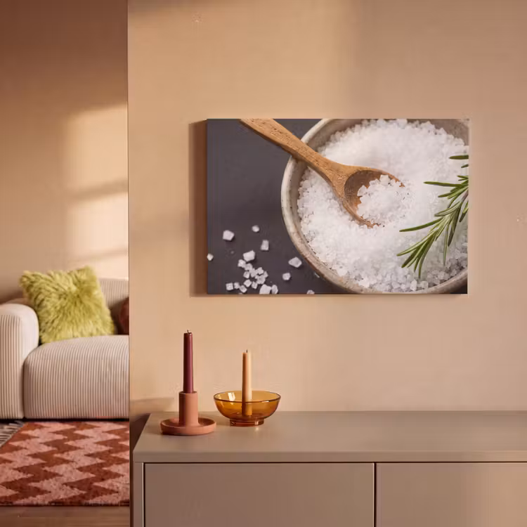 Canvas schilderij - Zout - Kom - Eten — 1