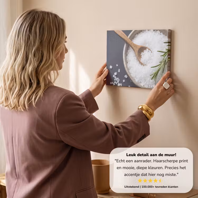 Canvas schilderij - Zout - Kom - Eten — 2