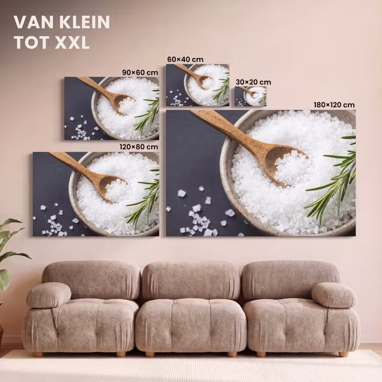Canvas schilderij - Zout - Kom - Eten — 7