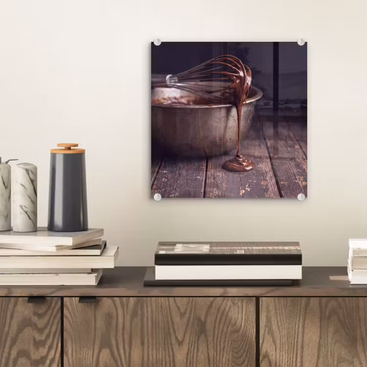 Glas schilderij - Chocolade - Beslag - Eten — 2