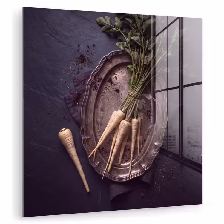 Glas schilderij - Groenten - Still-leven - Donker — 1