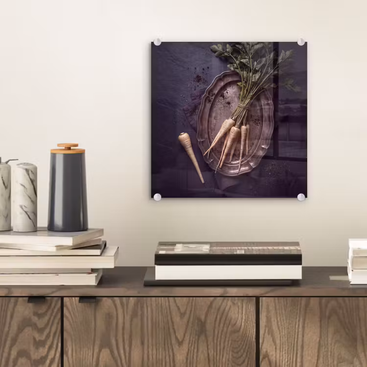 Glas schilderij - Groenten - Still-leven - Donker — 2