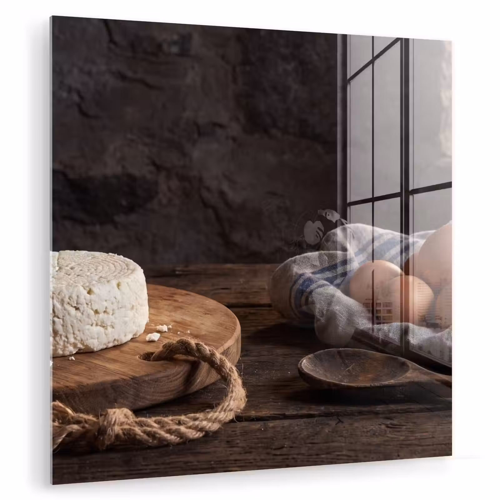 Glas schilderij - Meel - Eieren - Eten — 1