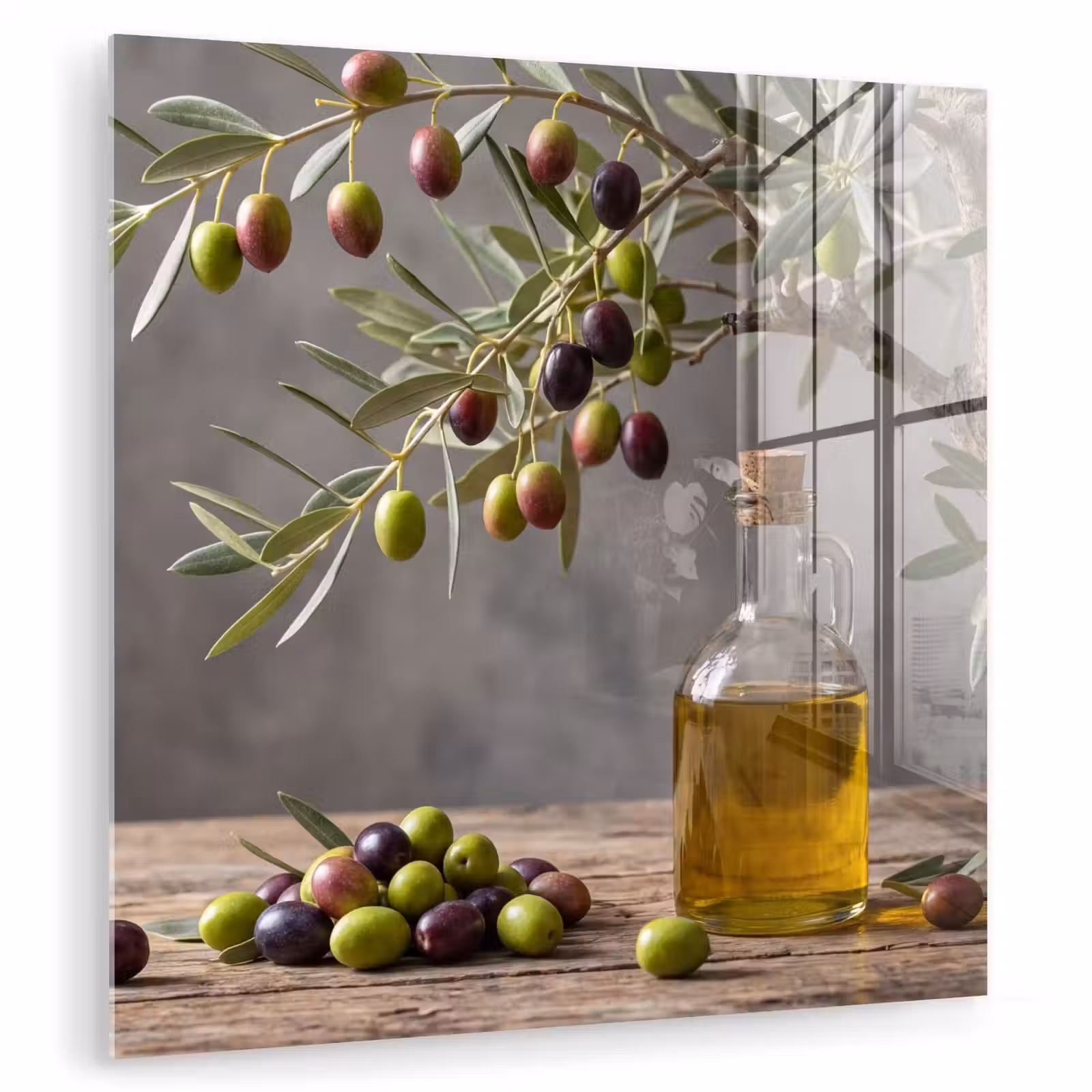 Glas schilderij - Olijfboom - Olijven - Natuur — 1